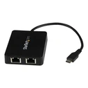 Κάρτα Δικτύου USB StarTech USB-C to Dual-Gigabit Ethernet Adapter with USB (Type-A) Port