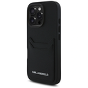 Karl Lagerfeld HC Grained PU Cardslot Metal Elong Apple iPhone 16 Pro black