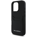Karl Lagerfeld HC Grained PU Cardslot Metal Elong Apple iPhone 16 Pro black