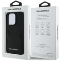 Karl Lagerfeld HC Grained PU Cardslot Metal Elong Apple iPhone 16 Pro black
