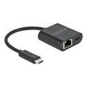 Αντάπτορας Δικτύου USB Delock Type-C σε ethernet RJ45 66644, 1000Mbps, μαύρο