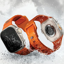 UNIQ Stride Apple Watch Series1/2/3/4/5/6/7/8/9/SE/SE2/Ultra/Ultra 2 42/44/45/49mm FKM Rubber Strap volt orange