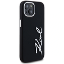 Karl Lagerfeld Silicone Metal Script Logo Apple iPhone 15 black
