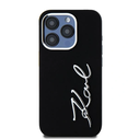 Karl Lagerfeld Silicone Metal Script Logo Apple iPhone 15 Pro Max black