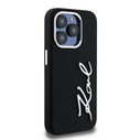 Karl Lagerfeld Silicone Metal Script Logo Apple iPhone 15 Pro Max black