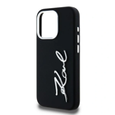 Karl Lagerfeld Silicone Metal Script Logo Apple iPhone 15 Pro Max black