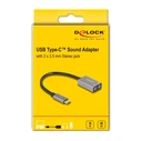 Εξωτερική Κάρτα Ήχου Delock 67071, 2X 3.5Mm, USB-C Σύνδεση, Γκρι