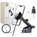Car mount for dashboard / vent with wireless charger Tech-Protect MM15W-V10 Magnetic MagSafe Dashboard & Vent Car Mount Wireless Charger 15W Black