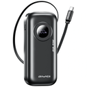 AWEI PA-9 10000mAh 22.5W power bank with detachable USB-C cable black