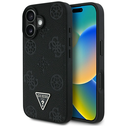 Guess Grained Hot Stamp Peony Triangle Logo MagSafe Apple iPhone 16 black