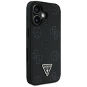 Guess Grained Hot Stamp Peony Triangle Logo MagSafe Apple iPhone 16 black