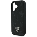 Guess Grained Hot Stamp Peony Triangle Logo MagSafe Apple iPhone 16 black