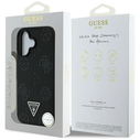 Guess Grained Hot Stamp Peony Triangle Logo MagSafe Apple iPhone 16 black