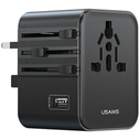 USAMS Travel Adapter CC308 USB-C + USB-A 17W 4in1 US/AU/EU/UK black
