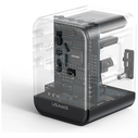 USAMS Travel Adapter CC308 USB-C + USB-A 17W 4in1 US/AU/EU/UK black