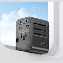 USAMS Travel Adapter CC308 USB-C + USB-A 17W 4in1 US/AU/EU/UK black