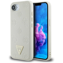 Guess Grained Hot Stamp Peony Triangle Logo MagSafe Apple iPhone 17e / 16e beige