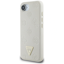 Guess Grained Hot Stamp Peony Triangle Logo MagSafe Apple iPhone 17e / 16e beige