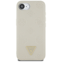 Guess Grained Hot Stamp Peony Triangle Logo MagSafe Apple iPhone 17e / 16e beige