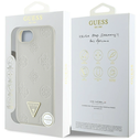 Guess Grained Hot Stamp Peony Triangle Logo MagSafe Apple iPhone 17e / 16e beige