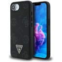 Guess Grained Hot Stamp Peony Triangle Logo MagSafe Apple iPhone 17e / 16e black