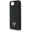Guess Grained Hot Stamp Peony Triangle Logo MagSafe Apple iPhone 17e / 16e black