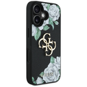 Guess Grained Roses Big 4G logo Apple iPhone 16 black
