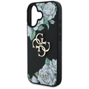 Guess Grained Roses Big 4G logo Apple iPhone 16 black