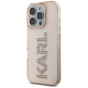 Karl Lagerfeld IML Rhinestones Logo Apple iPhone 16 Pro Max pink