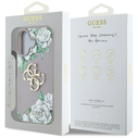 Guess Grained Roses Big 4G logo Apple iPhone 16 purple
