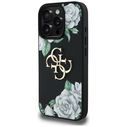 Guess Grained Roses Big 4G logo Apple iPhone 16 Pro black