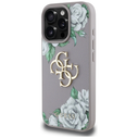 Guess Grained Roses Big 4G logo Apple iPhone 16 Pro purple
