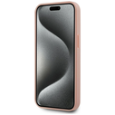 Karl Lagerfeld Leather Monogram Metal Logo MagSafe Apple iPhone 15 pink