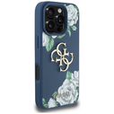 Guess Grained Roses Big 4G logo Apple iPhone 16 Pro Max blue