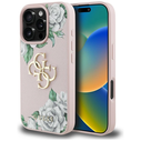 Guess Grained Roses Big 4G logo Apple iPhone 16 Pro Max pink