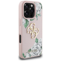 Guess Grained Roses Big 4G logo Apple iPhone 16 Pro Max pink
