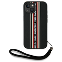 Karl Lagerfeld Saffiano Athleisure Stripes Cord Apple iPhone 15 black-red