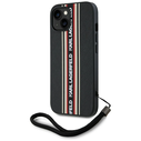 Karl Lagerfeld Saffiano Athleisure Stripes Cord Apple iPhone 15 black-red
