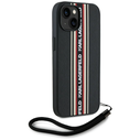 Karl Lagerfeld Saffiano Athleisure Stripes Cord Apple iPhone 15 black-red