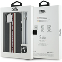 Karl Lagerfeld Saffiano Athleisure Stripes Cord Apple iPhone 15 black-red