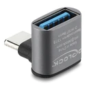 DELOCK αντάπτορας USB-C σε USB-A γωνιακός 10Gbps 60W γκρι
