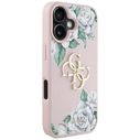 Guess Grained Roses Big 4G logo Apple iPhone 16 pink