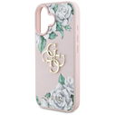Guess Grained Roses Big 4G logo Apple iPhone 16 pink
