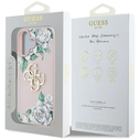 Guess Grained Roses Big 4G logo Apple iPhone 16 pink