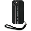 Karl Lagerfeld Saffiano Athleisure Stripes Cord Apple iPhone 15 black-pink