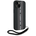 Karl Lagerfeld Saffiano Athleisure Stripes Cord Apple iPhone 15 black-pink