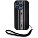 Karl Lagerfeld Saffiano Athleisure Stripes Cord Apple iPhone 15 Pro black-pink