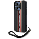 Karl Lagerfeld Saffiano Athleisure Stripes Cord Apple iPhone 15 Pro Max black-red