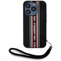 Karl Lagerfeld Saffiano Athleisure Stripes Cord Apple iPhone 15 Pro Max black-red