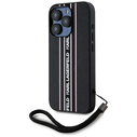 Karl Lagerfeld Saffiano Athleisure Stripes Cord Apple iPhone 15 Pro Max black-pink